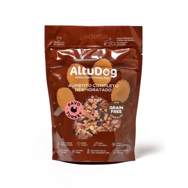 AltuDog: Menu TACCHINO SENZA CEREALI 250G - Cibo Premium Disidratato per Cani