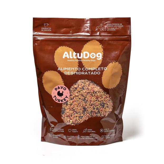 AltuDog: Menu TACCHINO CON RISO 2KG - Cibo Naturale Disidratato per Cani