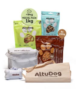 aliments naturels pour chiens à emporter en voyagevacaciones ou en vacances